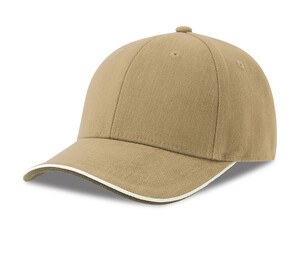 ATLANTIS HEADWEAR AT290 - Contrasting 6-panel cap Khaki